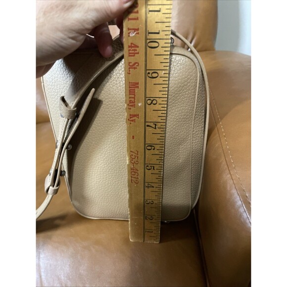 ALLSAINTS Captain Lea Square Crossbody Bag Tan Camel Pebbled Leather Camera - Picture 13 of 13